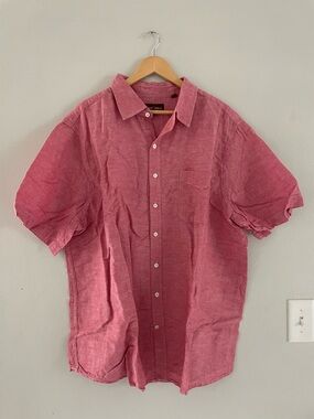 Men's Oak Hill Dusty Red Short-Sleeve Button-Down Shirt